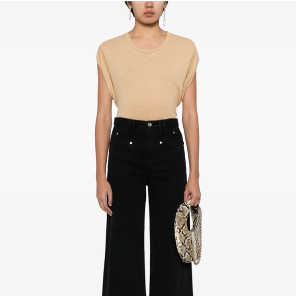 Isabel Marant  Étoile Beige Kotty Linen T-Shirt - Picture 3 of 6